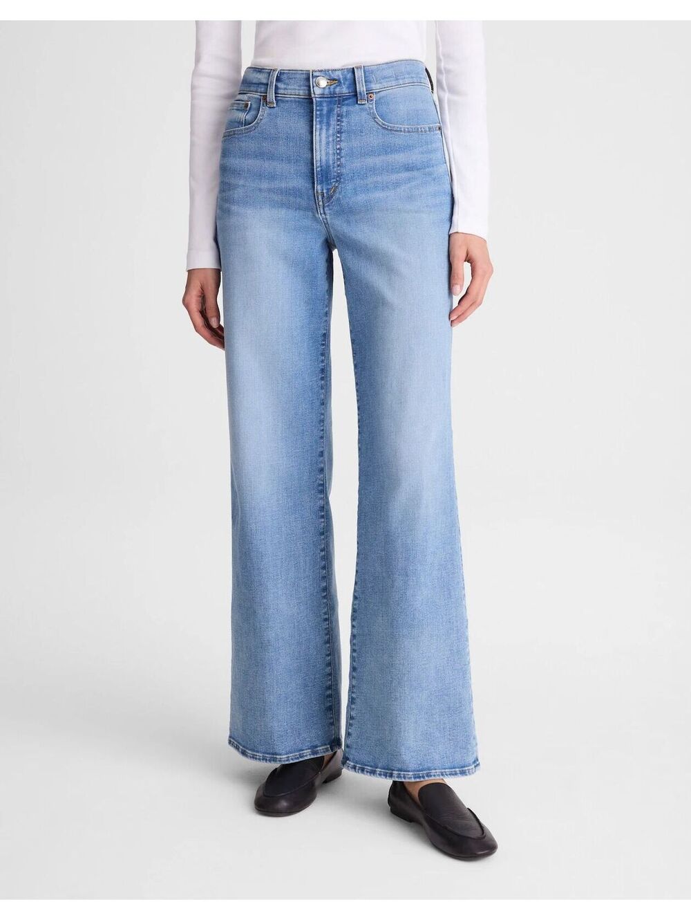 NWT Madewell The Short Wide-Leg Jean in Super Stretch Size 24 Short - MSRP $148